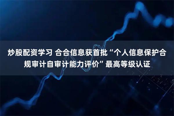 炒股配资学习 合合信息获首批“个人信息保护合规审计自审计能力评价”最高等级认证