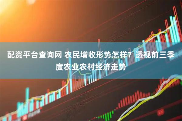 配资平台查询网 农民增收形势怎样？透视前三季度农业农村经济走势