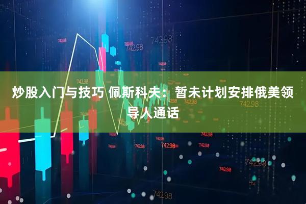 炒股入门与技巧 佩斯科夫：暂未计划安排俄美领导人通话