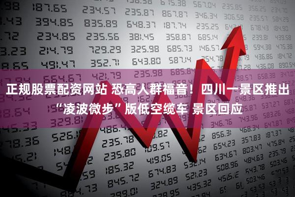 正规股票配资网站 恐高人群福音！四川一景区推出“凌波微步”版低空缆车 景区回应